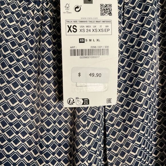 ZARA GEOMETRIC PRINT TROUSER MULTICOLOURED SIZE XS -  | 2298/021/330 - Picture 3 of 6